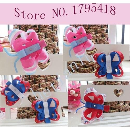 Hot Sell Baby Hair Accessories With Pure Manual Crafts Animal Print Children Butterfly peacock owl Hair bugs 20PCS Free Shipping