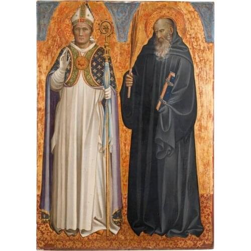 GOOD ART # Catholic Church Order of St.Benedict St Benedict and Bishop Donatus PRINT art painting on canvas --free shipping