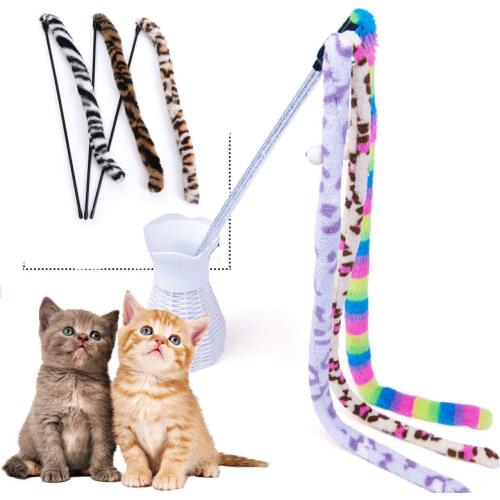 Cat Toy Feather Cat Teaser Wand Cat Interactive Toy Funny Caterpillar Colorful Rod Teaser Wand Pet Cat Supplies Cat Accessory