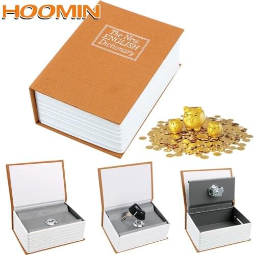 HOOMIN Book Money Saving Box With Hidden Secret Security Safe Lock Creative Dictionary Coin Piggy Banks Birthday Gift for Kids