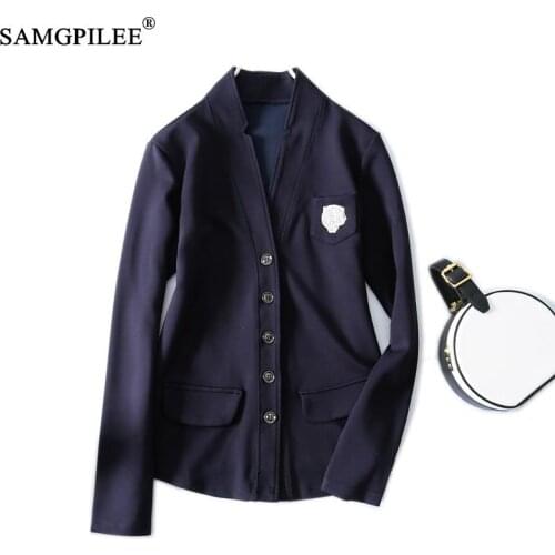 Winter 2021 Womens Coats Embroidered Pattern Stand Collar Long Sleeved Stretch Slim Short Autumn Jackets For Women Outerwear