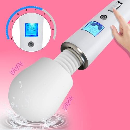 Powerful Magic Wand Vibrators for Women G Spot Massager Female Masturbator AV Stick Clitoris Stimulator Sex Toys 8 Speeds