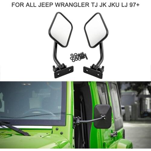 KKMOON motorcycle Side View Mirrors Door Off Mirror Rectangular Mirrors 4x4 Off-road Mirror Quick Release Fit for Jeep Wrangler