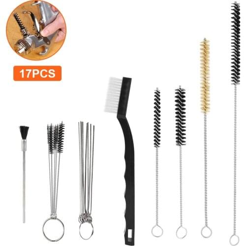 17Pcs Tactical Spray Gun Cleaning Kit Gun Cleaner Tube Brush Cleaning Set Air Paint Spray Accessory Hunting Repair Tool Set