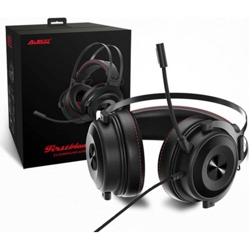 Ajazz The one Over-Ear Headphone 7.1 Surrond Sound Gaming Headset with Soft Ear Pad Multifunction In-Line Control 53mm Driver