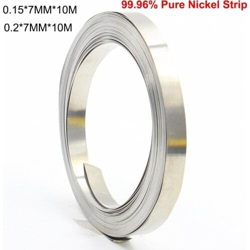 10M 99.96% Pure Nickel Plate Strap Strip Sheets for 18650 cell Battery welding 7MM width