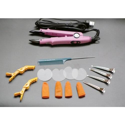 Super quality beautifull pink color FLAT PLATE Fusion Hair Extension Keratin Bonding Tool Heat Iron hair connector