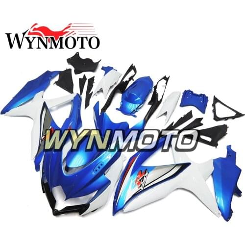 Complete Fairings Kit For GSXR600 750 2008-2010 08 09 10 Injection ABS Plastics Fairings White Blue Bodywork New Cowlings Frames