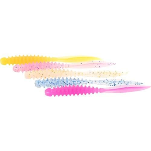 AJING Fishing Lure ELEGANT 0.4g 60mm 10pcs UL fishing Lure Rockfish Bait Needle tail Silicone bait for Soft Lure Artificial Bait