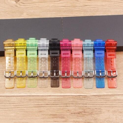 Watch accessories for Casio baby-g transparent strap BA-110/111/112/BGA-130 resin ladies watch strap