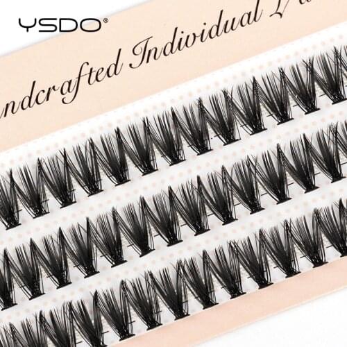 YSDO Individual Lashes 60 Bundles Natural Eyelash Extension Makeup Faux Mink Eyelashes 10/20/30D Cluster Lashes Thick Fake Cilia