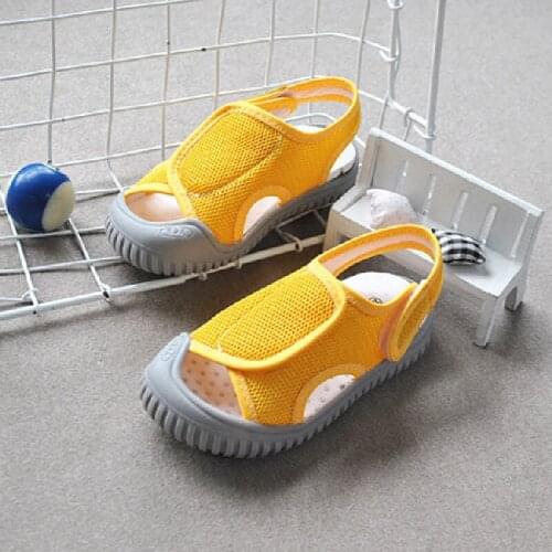 Candy Color Summer Breathable Mesh Baby Girls Boys Sandals Children Beach Shoes Single Net Cloth Kids Sports Beach Sandals Soft