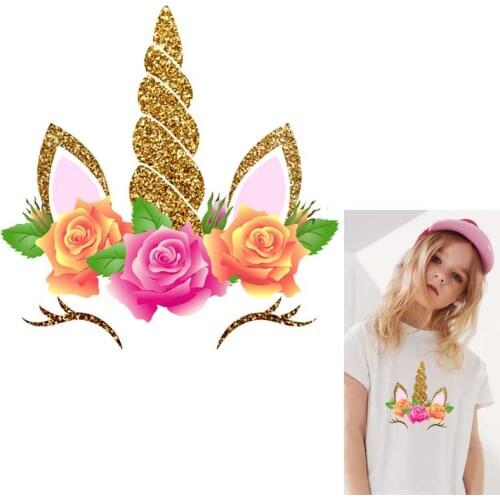 Cute Animal Patch Iron on Transfer Cartoon Unicorn Patches for Kids Clothing DIY T-shirt Appliques Heat Transfer Vinyl Stickers