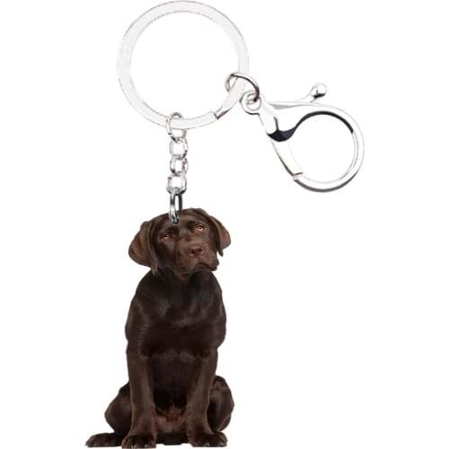 Labrador retriever Dog Animal Keychains Lobster clasp Silver keyring NOT 3D handbag drop car accessories for girls llaveros lady