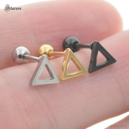 Starose 1pc Top Simple Geometric Ear Piercing Oreja Studs Tragus Piercing Helix Daith Cartilage Conch Earrings Sex Women Jewelry