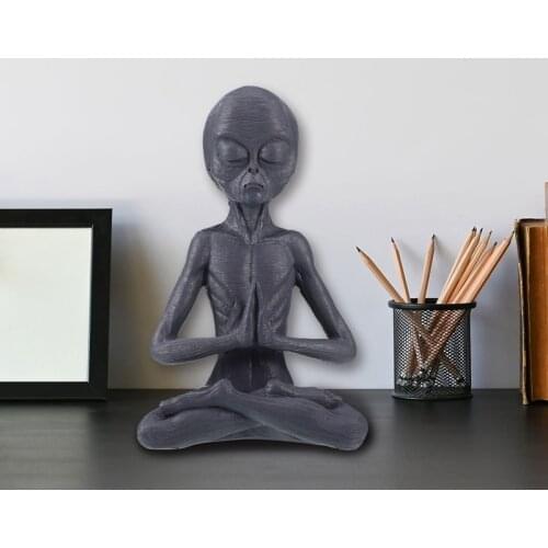 Meditation Alien Resin Statue Garden Ornament Best Indoor Outdoor Art Decoration Home or Office