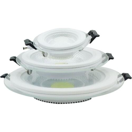 LED Downlight COB Dimmable 5W 10W 15W 25W LED COB Panel Light AC85-265V Recessed COB Downlight Glass Cover LED Spot bulb