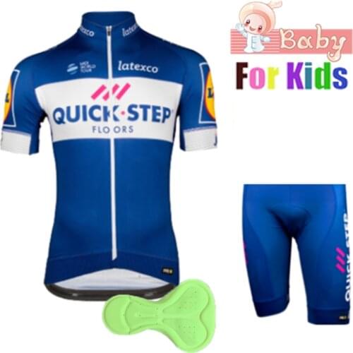 Quick Step Cycling Clothing Quick Dry Kids Bicycle Wear Pro Cycling Jersey Set Boys Bike Uniform Triathlon Kit Ropa De Ciclismo