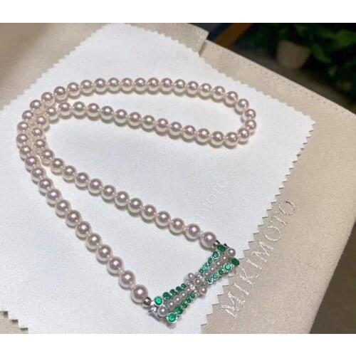 DLD Fine Jewelry Hand Made 7-8mm Natural Fresh Water White Pearls Necklaces for Women Fine Pearls Necklaces