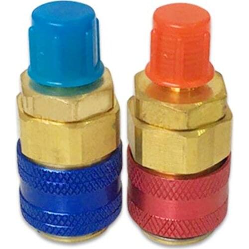 1 Pair R134a Automotive Air Conditioning Quick Connector Coupler Low High Side Ac Compressor Adapter In Stock