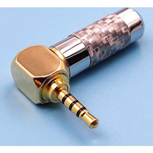 10 pcs Carbon fiber bend 2.5mm balanced stereo diy earphone jack plug 6.0 hole