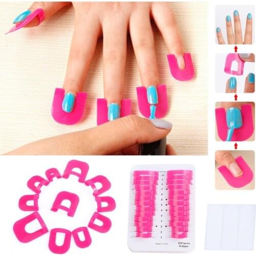 2 x 26Pcs/Pack Nail Protector Nail Polish Tips Form Pro Uv Gel Forms Women Uv Gel Tips Plastic Nail Gel Forms Nail Art #84224