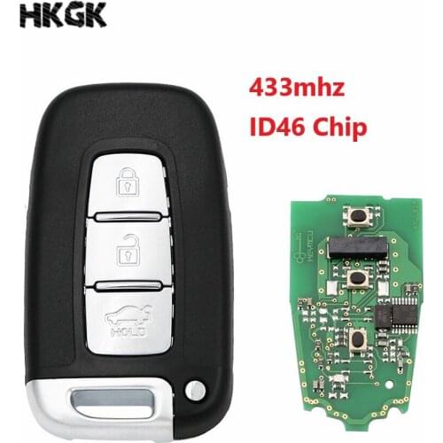 3 Button Remote key 433MHZ ID46 Chip For HYUNDAI I30 I45 Ix35 Genesis Equus Veloster Tucson Sonata Elantra key