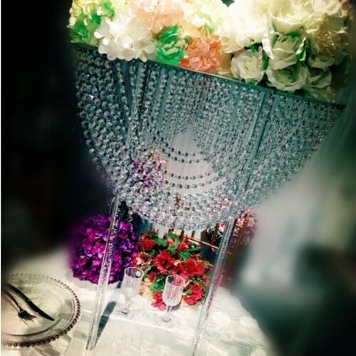 3pcs/lot crystal acrylic wedding centerpiece cake stand flower stand wedding pillar table decoration