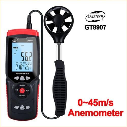 Portable Anemometer Anemometro Gauge Precise Digital USB Anemometer Temperature Hand-Held Tool GT8907-BENETECH