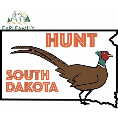 EARLFAMILY 13cmx 8.7cm for Hunt South Dakota Cartoon Car Stickers DIY Car Styling Decal Vinyl Material Scratch-Proof Decoration