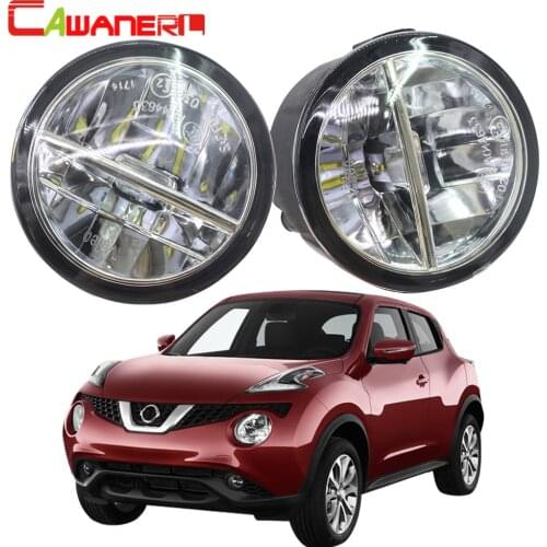 Cawanerl 2 X Car Styling LED Fog Light 4000LM 6000K White Daytime Running Lamp DRL 12V For Nissan Juke F15 Hatchback 2010-2014