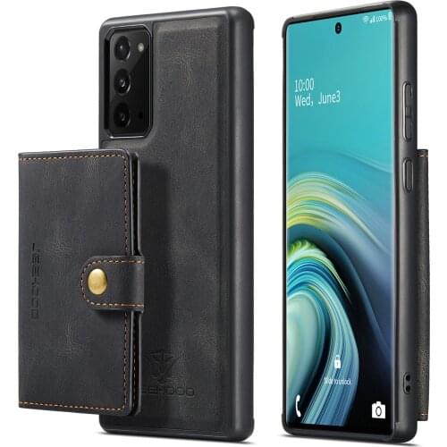 Leather Back Cover for Galaxy S20 FE Note 20 10 9 S21 Ultra A52 A42 A32 A12 A71 Case with Leather Magnetic Detachable Wallet Bag