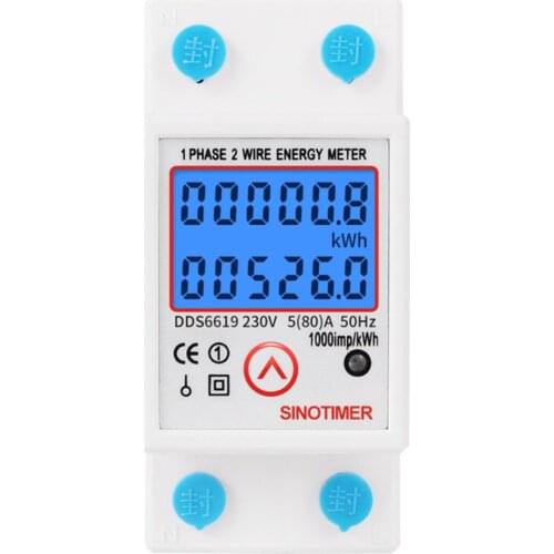 Digital Din Rail Energy Meter Zero Kwh Energy Meter Voltage Current Power Consumption Meter Wattmeter 220v AC Electricity