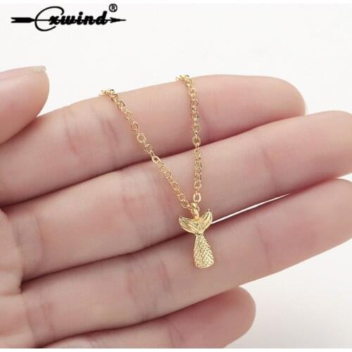 Cxwind Bijoux Femme Whale Necklaces Tail Fish Nautical Chokers Charm Mermaid Tail Pendant Necklace Jewelry Chokers Pendientes