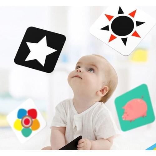 Baby Toys 0-12 Months High Contrast Cards Black White Flash Cards Sensory Toys Flash Cards For Baby Kids Montessori F1642H