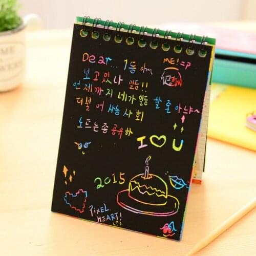 Colorful Scratch Note Childrens Creative DIY Painting Drawing Coils Book Notebook Kid Doodle Paper Color Random