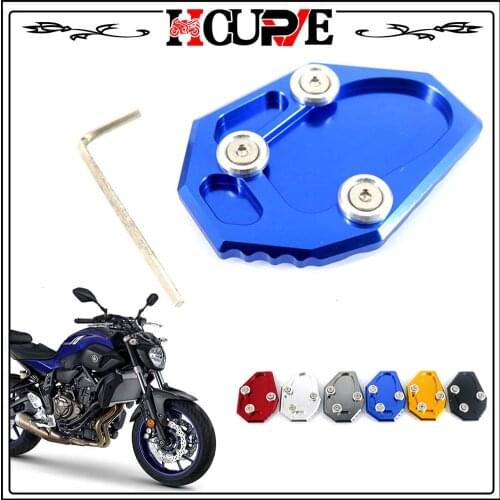 For YAMAHA YZF MT-07 MT07 FZ07 XJ6 XJ6N FZ6 FZ6R Motorcycle CNC Kickstand Foot Side Stand Extension Pad Support Plate Enlarge