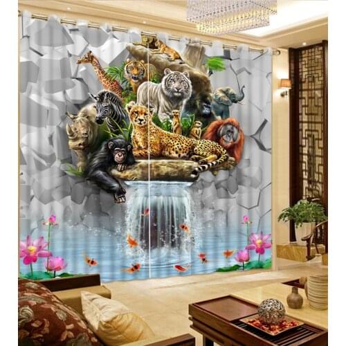 European 3D Curtains angel design Curtains For Living Room Bedroom cartoon curtains Blackout curtain