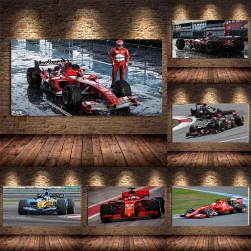 F1 Cars Motorsports Canvas Painting Posters and Prints Wall Art Pictures for Living Room Home Decor Cuadros No Frame