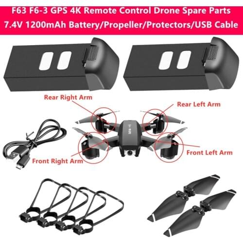 F63 F6-3 GPS 4K RC Drone 7.4V 1200mAh Battery/Propeller/Drone Arm/Protective Frame/USB Cable Spare Part For F63 F6-3 Quadcopter