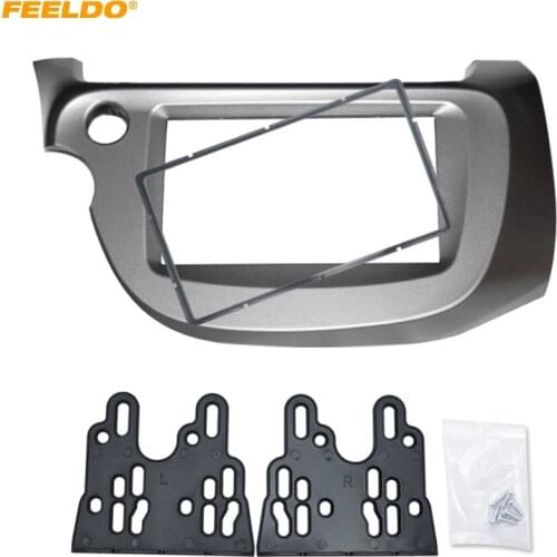 FEELDO Car DVD/CD Radio Stereo Fascia Panel Frame Adaptor Fitting Kit For Honda FIT Jazz (LHD)Installation Trim Kit #HQ4418