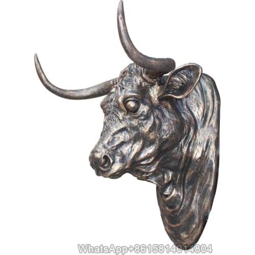 European-style retro creative animal simulation cow head decoration wall hanging home bar beef restaurant restaurant wall mural