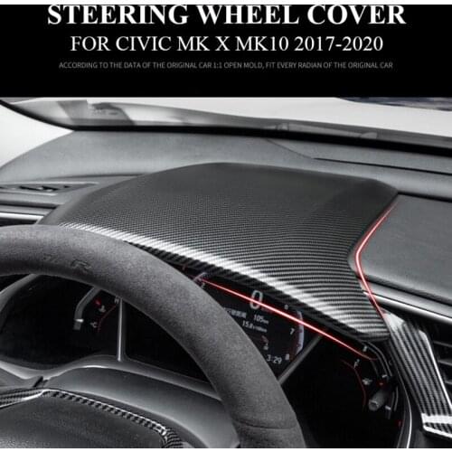 Matte Carbon Fiber Steering Wheel Cover Trim Dashboard Panel Speedometer Cover for Honda Civic MK X MK10 2017-2020