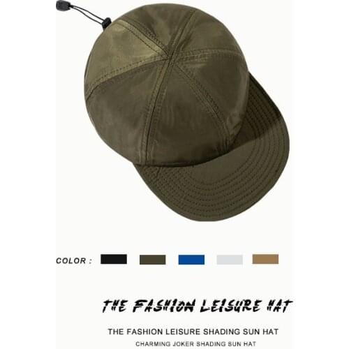 2021 New Creativity Draw String Design Solid Color Soft Top Baseball Cap for Man and Woman Blue Black Green Khaki Peaked Cap Hat