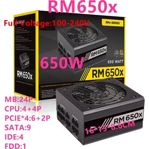 New PSU For Corsair Brand ATX Full Module 80plus Gold Silent Power Supply 650W Power Supply RM650x