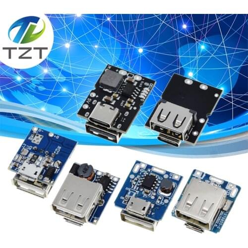 Type-C / Micro USB 5V 1A 2A Boost Converter Step-Up Power Module Mobile Power Bank Accessories With Protection LED Indicator