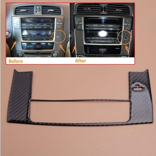 Car Carbon Fiber GPS Navigation Trim Panel Frame Fit For Lexus IS250 IS300 IS350 2006 2007 2008 2009 2010 2011 2012 LHD