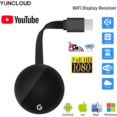 TV Stick 5G 1080P G7S Wireless Wifi Display Dongle For Google Chromecast 3 TV Receiver HDMI Miracast TV Dongle For Ios Android