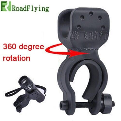 High Quality 360 Degree Swivel Bicycle Bike LED Flashlight Mount Bracket Holder Torch Clip Clamp Fixed clamp Universal Rotation