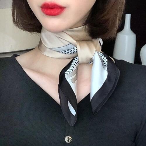 Geometric Silk Bandana Women Square Scarf Summer Top Neck Scarf Handkerchief Design Foulard NEW